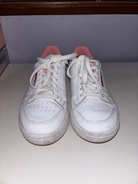 adidas White Sneakers with Pink Lining and Logo